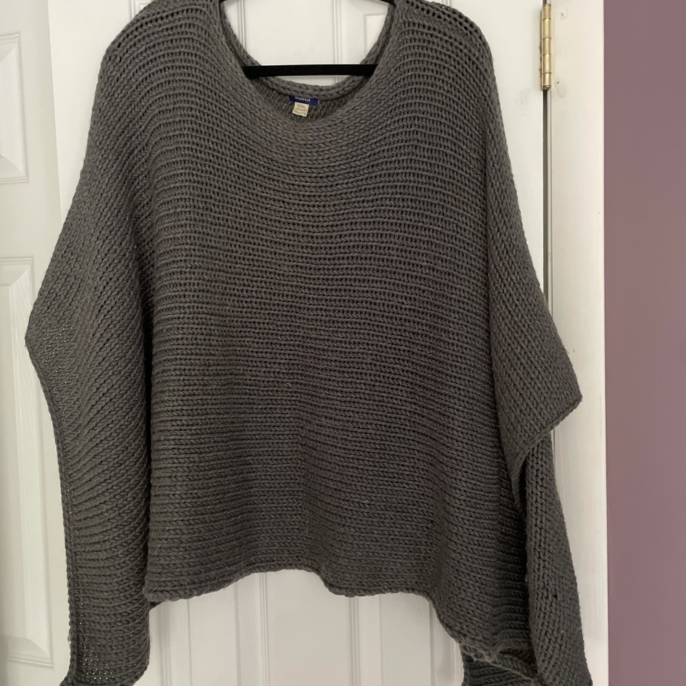 Bujibaya Dark Gray Knit Poncho